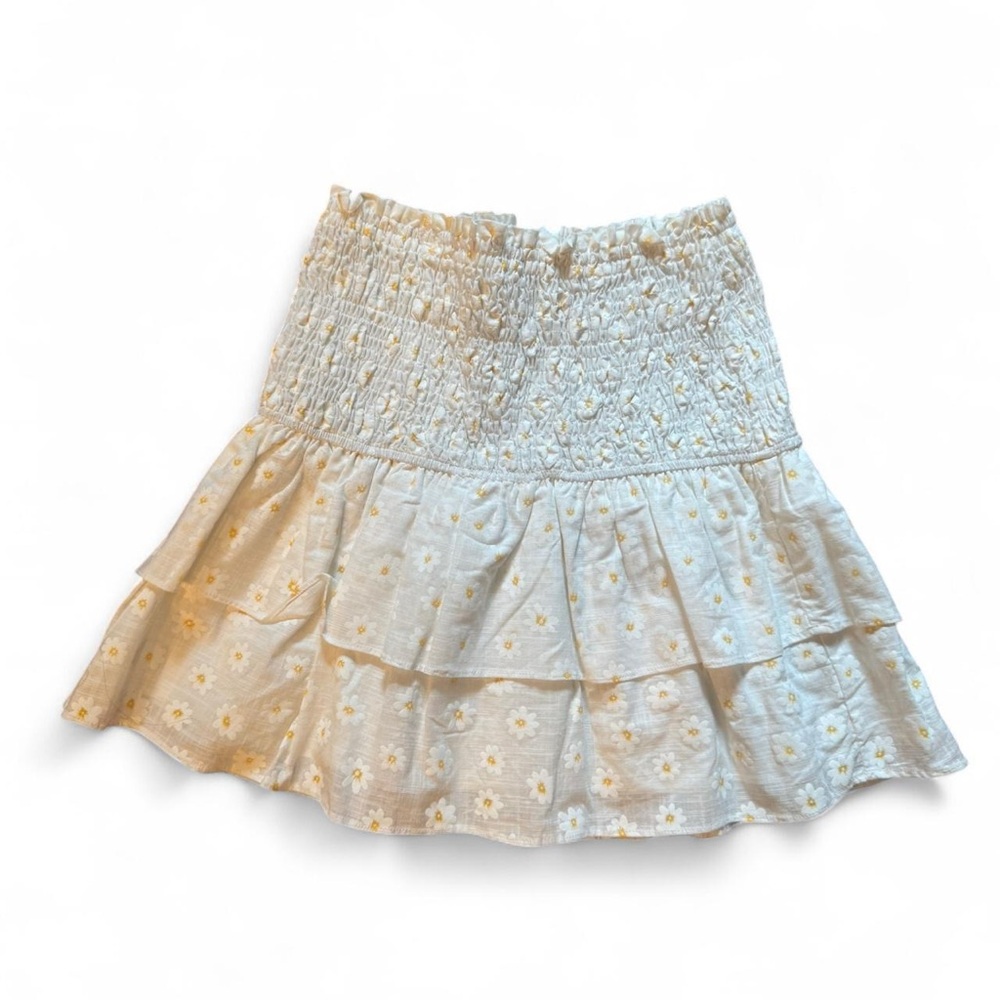 Storia Cream Floral Mini Skirt